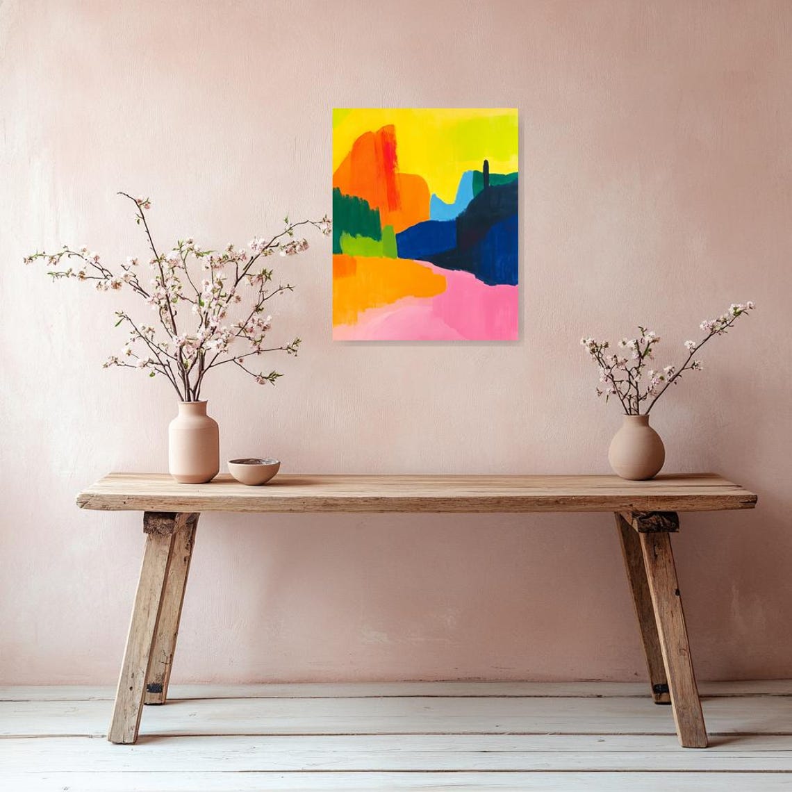 Colorful Abstract Landscape Art Print Modern Wall Art Home Decor Bright Bold Vivid Colors - Image 3
