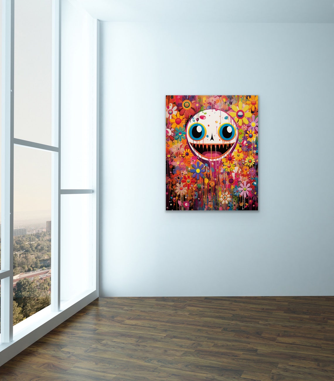 Smiling Psychedelia Grinning Flower Face Pop Art Style Poster - Image 2