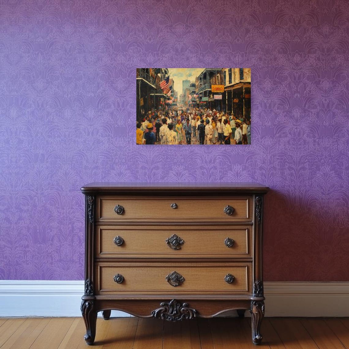 Bourbon Street New Orleans Crowd Celebration Street Parade Poster - Image 3