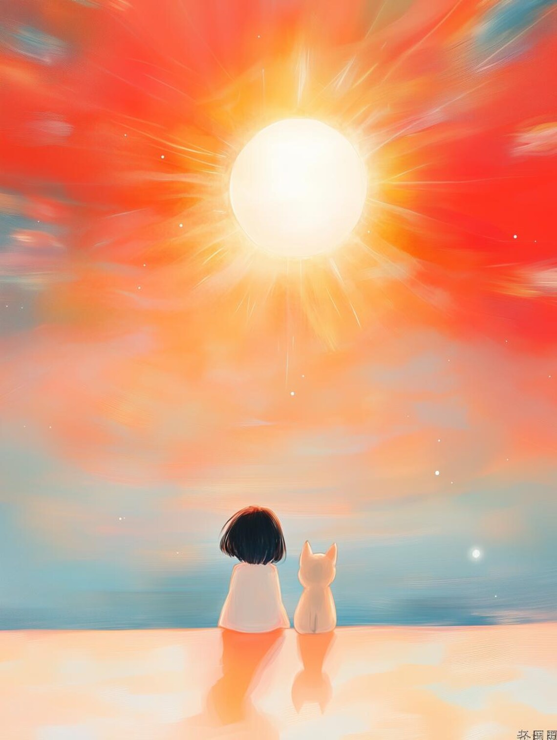 Dreamy Sunset, Impressionist Style Art Print