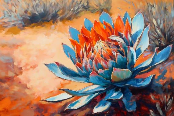 Stunning Custom Print Floral Art In Bold Colors Inspired By Van Gogh For Home Decor And Wall Art