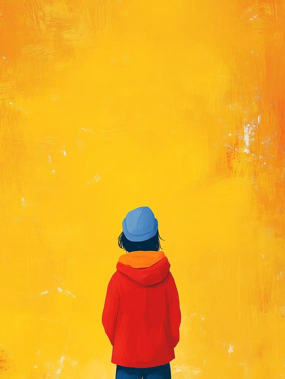Custom Print Inspired By Van Goghs Bold Colors Child In Red Hoodie Art For Home Decor And