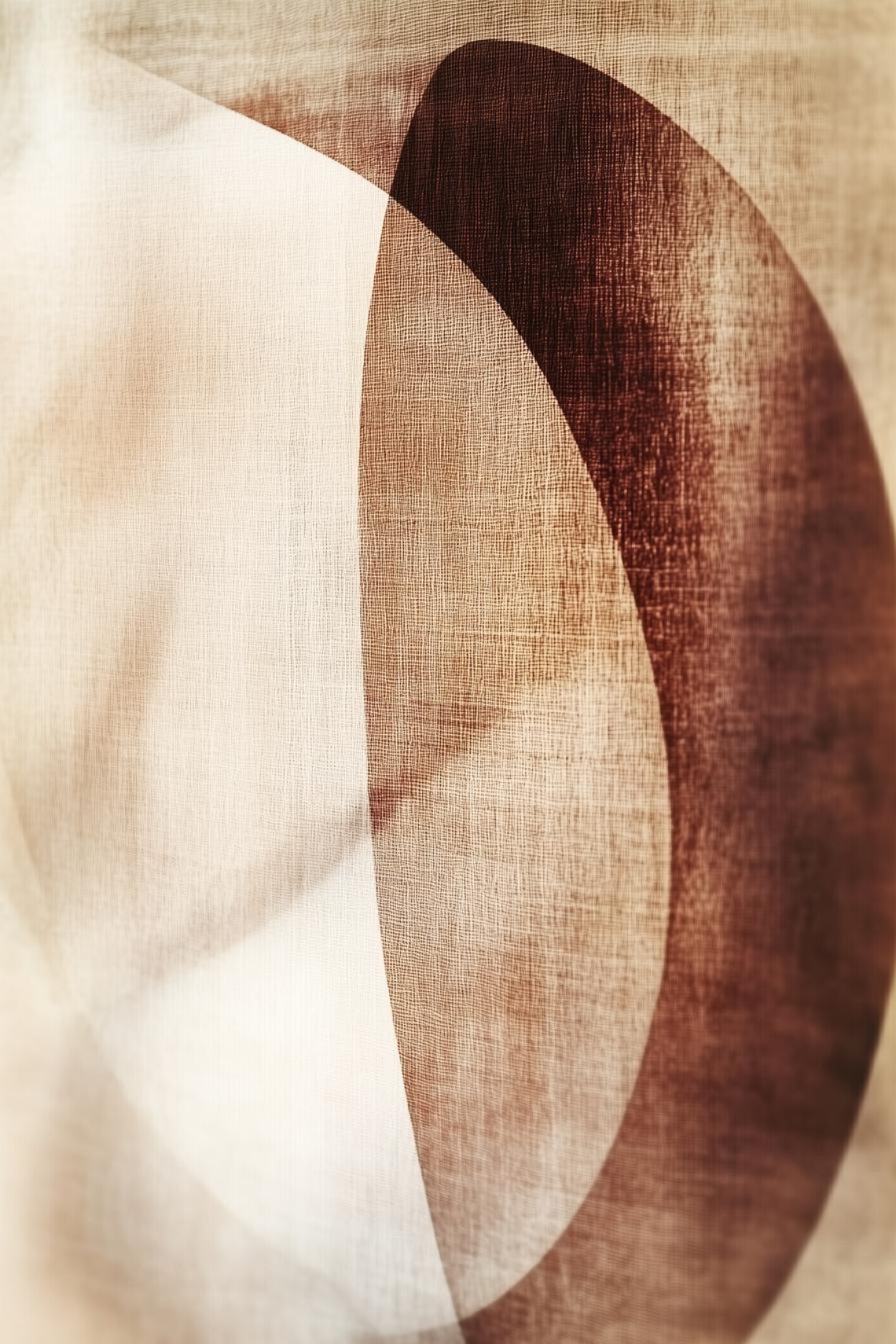 Neutral Beige Arch Abstract in Earth Tones Minimalist Linen Poster