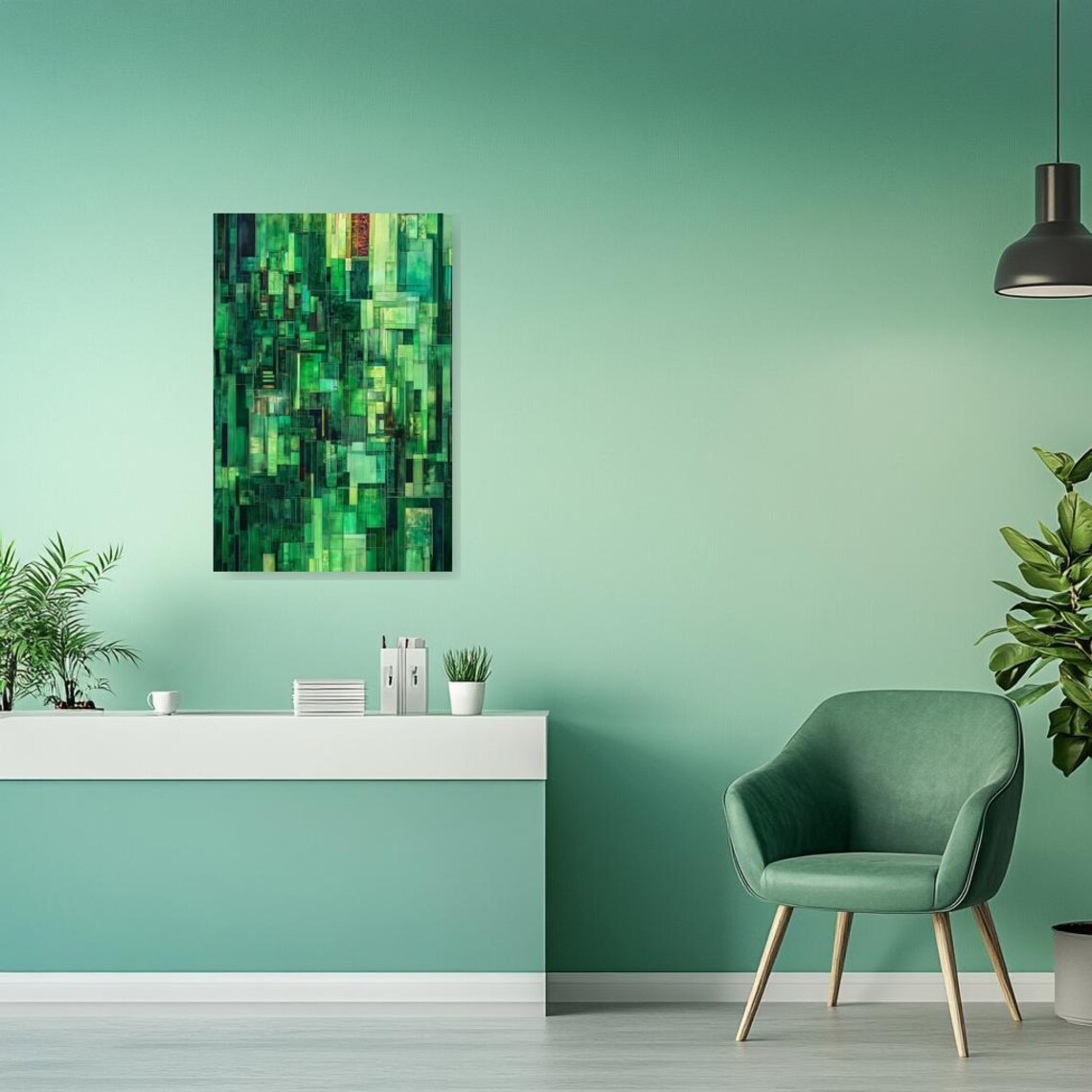 Mark Rothko Inspired Abstract Green Wall Art - Image 3