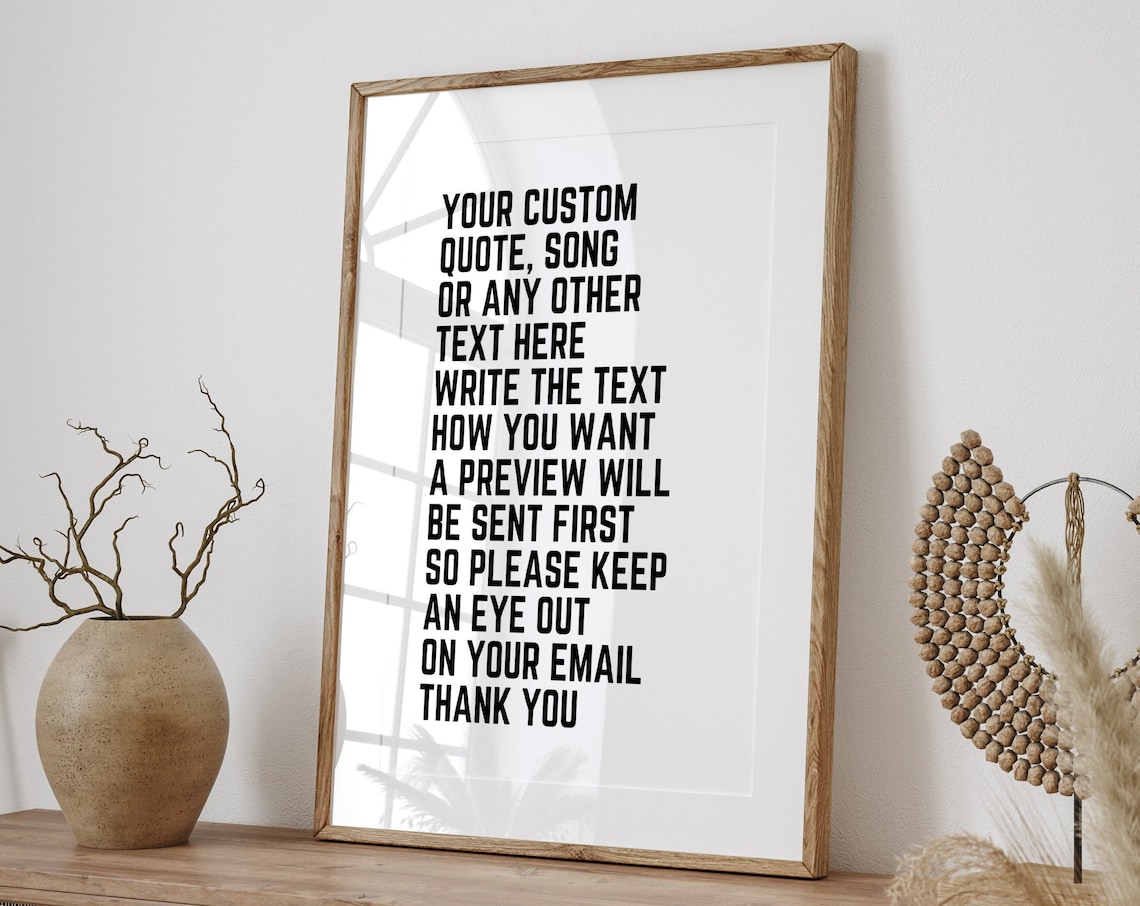 Custom Quote Print, Personalized Word Wall Art
