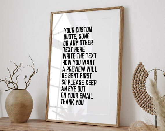 Custom Quote Print, Personalized Word Wall Art
