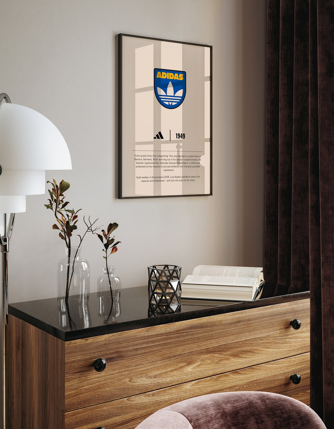 Adidas 1949 Shield Logo Brand Story Retro Sneaker Streetwear Wall Art - Image 2