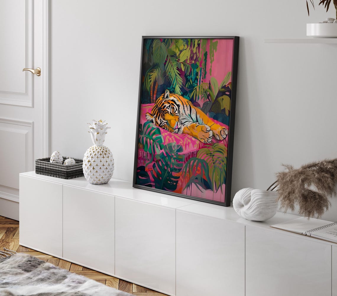 Trendy Wall Art Wall Art Feminist Wall Decor Wall Art Colorful Poster Trendy Tiger Home Decor - Image 2