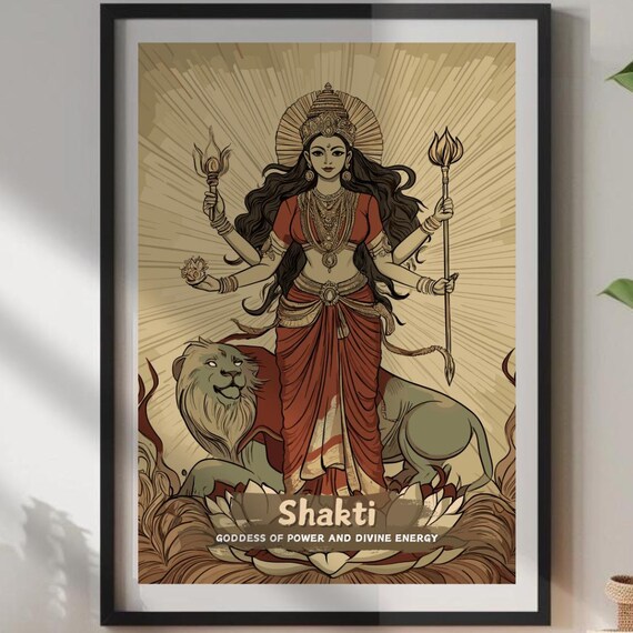 Shakti Hindu Goddess Of Power, Spiritual Art Print