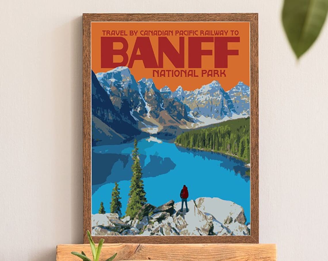 Banff National Park Vintage Travel Poster, Canada