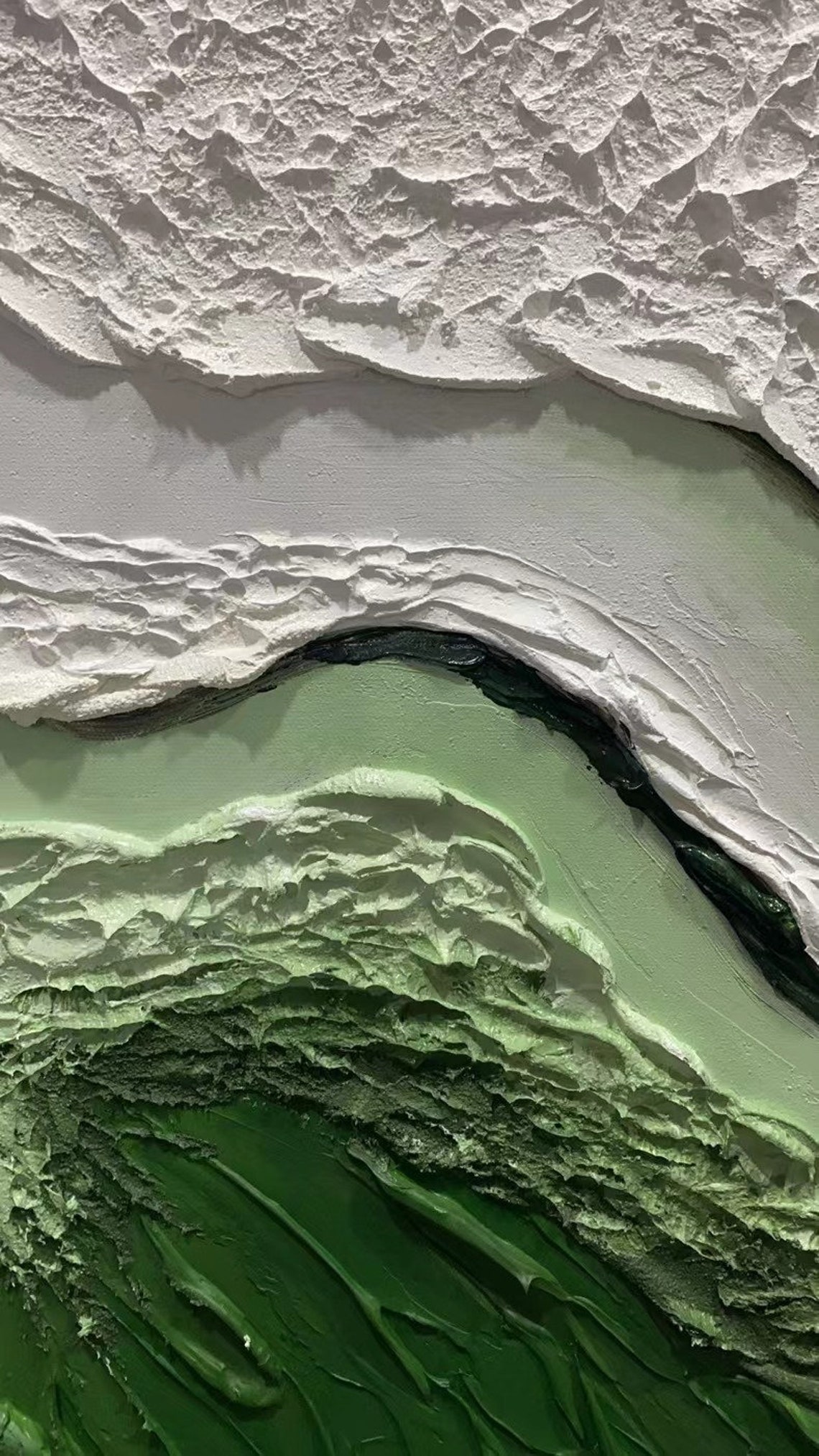 White Sea Foam Rolling Over a Deep Green Ocean Wave Crest Poster - Image 2