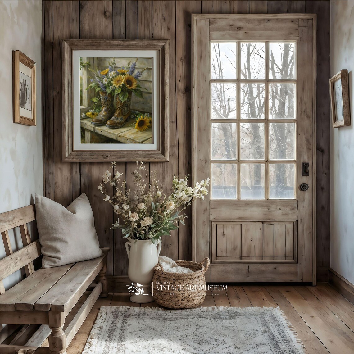 Cowgirl Boots With Wildflowers, Vintage Art Print - Image 2