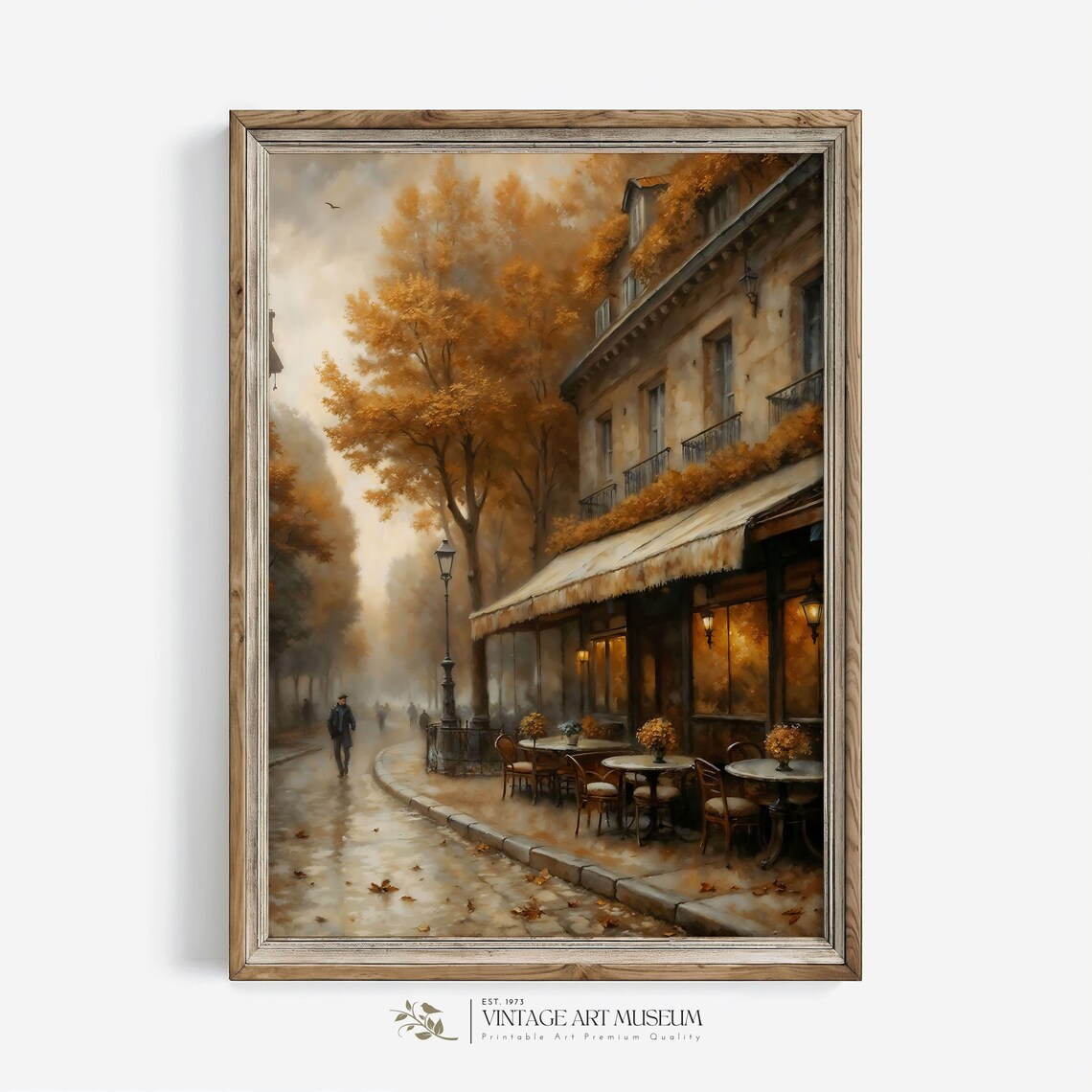 Vintage Cafe on Old Paris Street Art Print