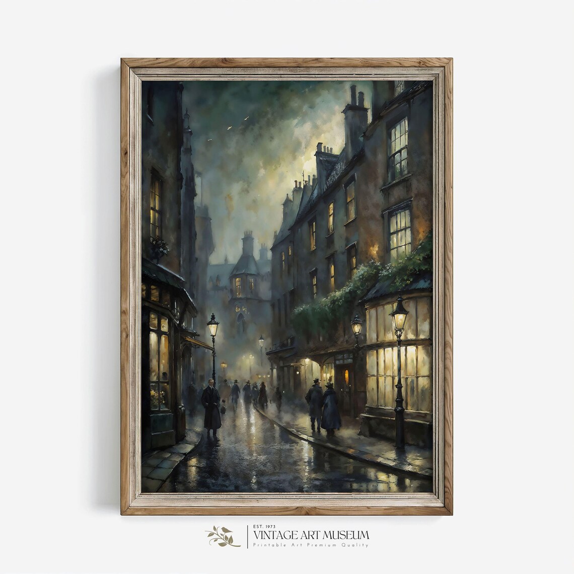 Night In Old London England Dark Art Poster