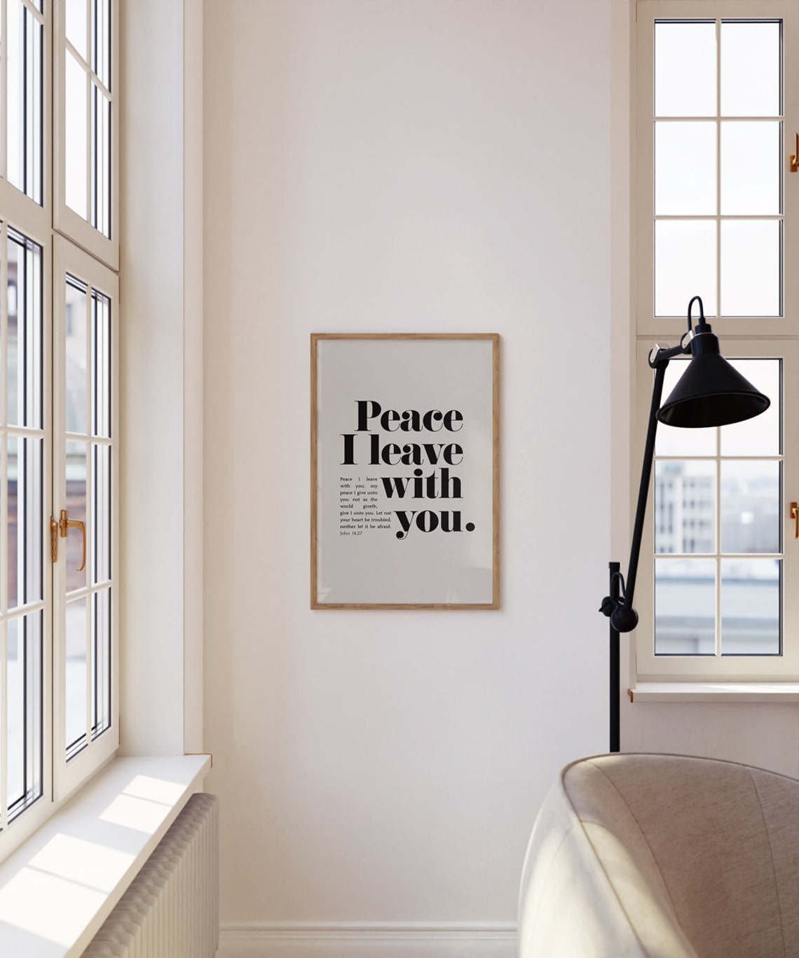 Custom Peace I Leave With You Kjv John 1427 Bible Verse Wall Art Christian Modern Minimalist Scripture Typography Design Gift For Home - Image 6