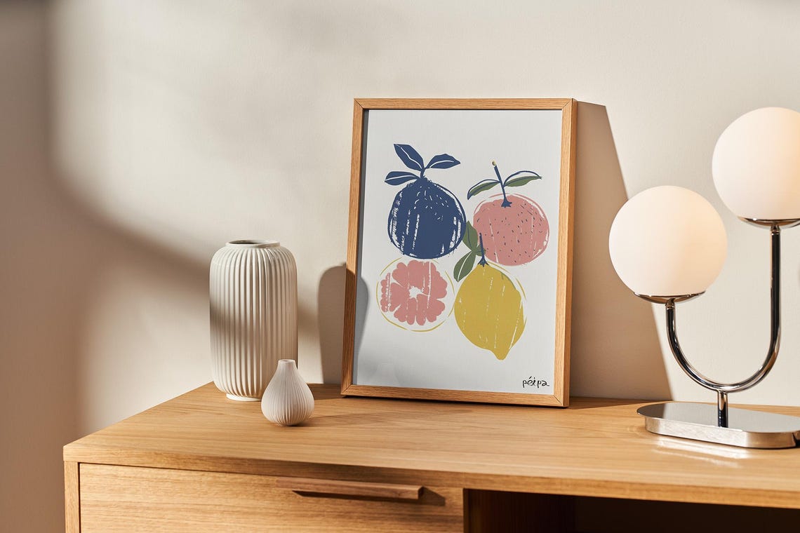 Citrus Minimalist Kitchen Art Print, Lemon Poster - Image 2