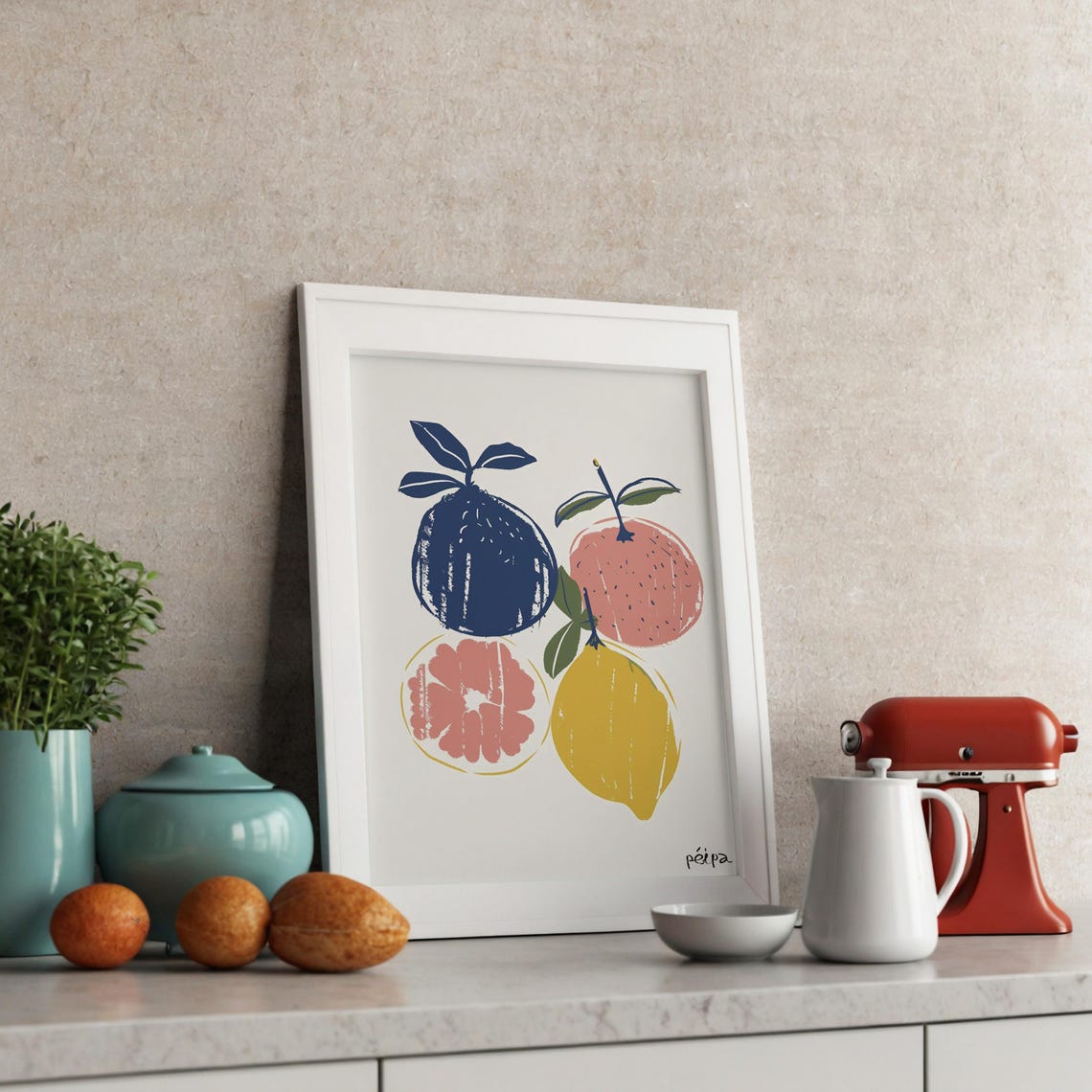 Citrus Minimalist Kitchen Art Print, Lemon Poster - Image 3