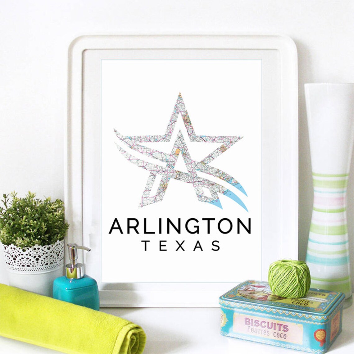Arlington Skyline, Watercolor Travel Poster - Image 2