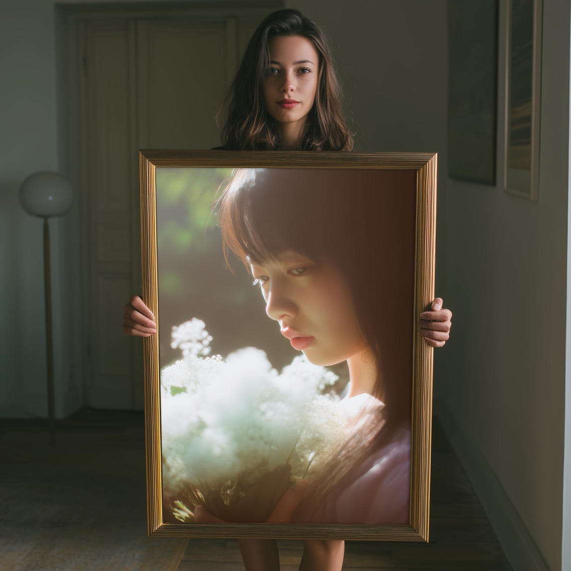 Morning Light Flowers Dreamy Portrait Photography Art Poster