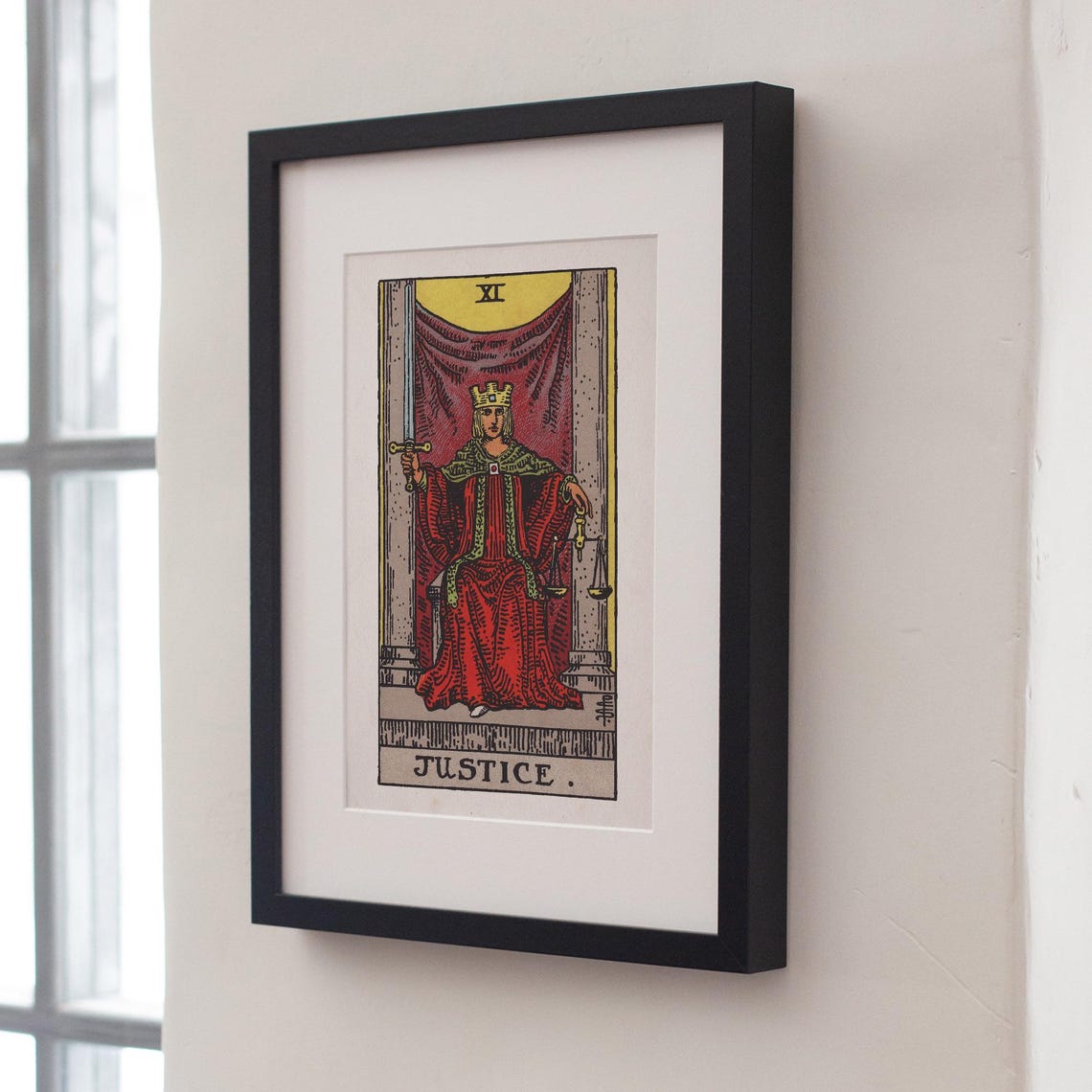 Justice Tarot Card XI Rider Waite Smith Vintage Mystical Art Poster - Image 4