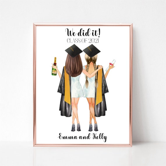 We Did It Class of 2021 Graduation Best Friends Keepsake Poster