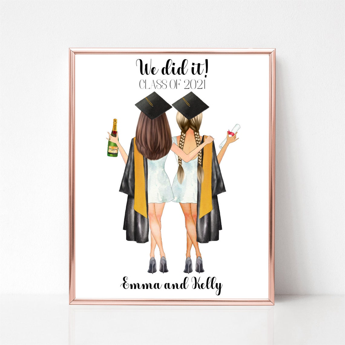 We Did It Class of 2021 Graduation Best Friends Keepsake Poster