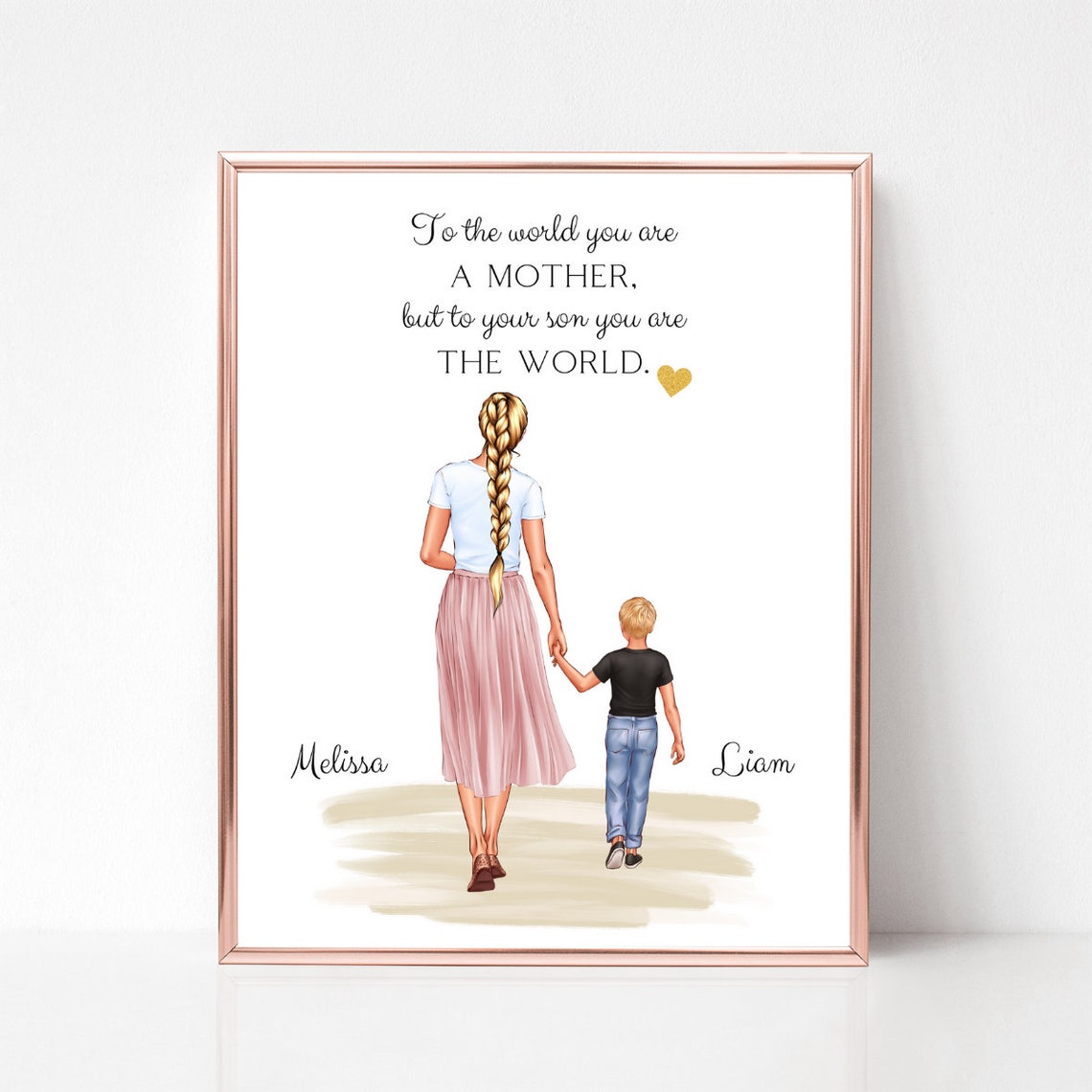 Mother and Son Holding Hands Walking From Behind Mom Quote Poster - Image 3
