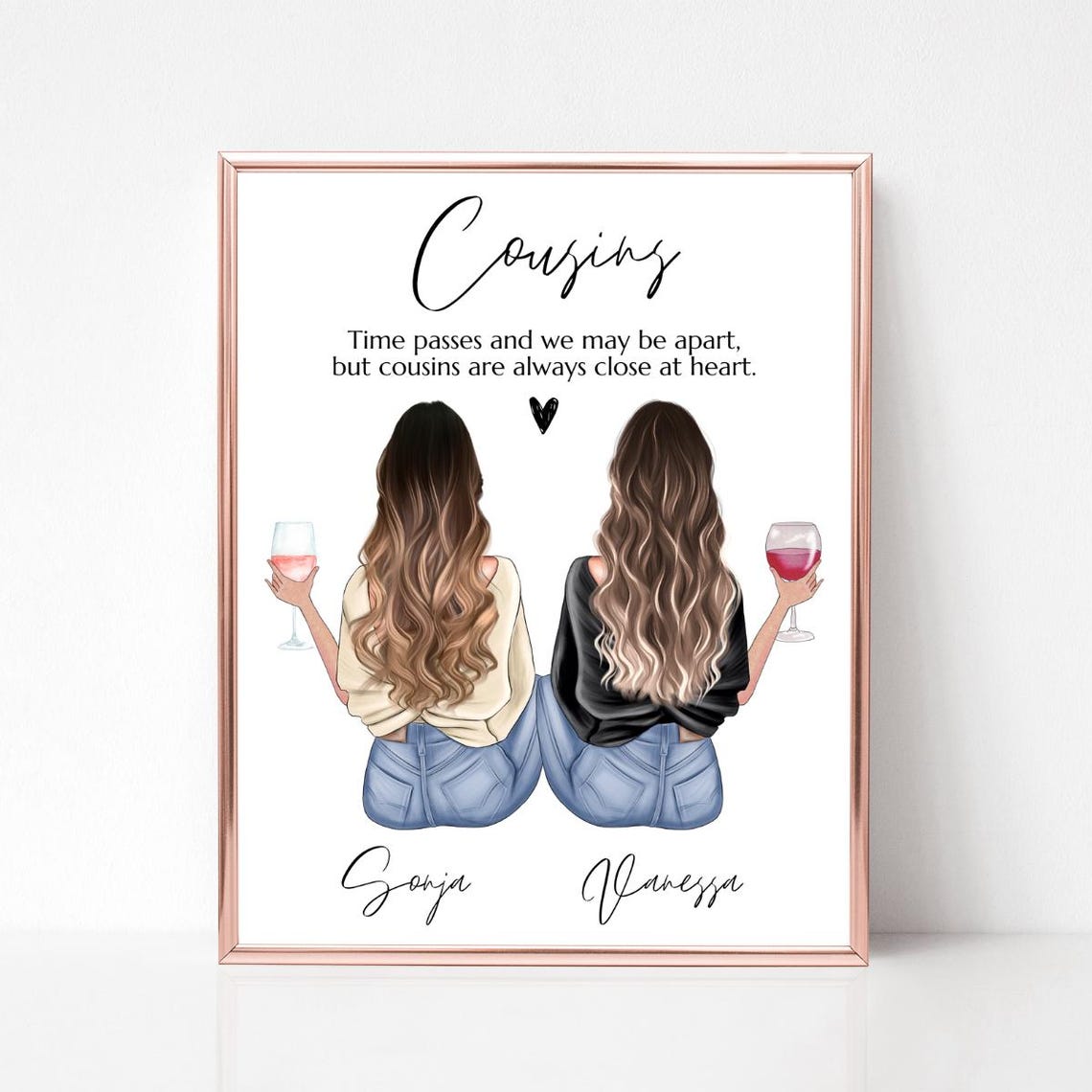 Two Cousins With Wine Cousins Are Always Close At Heart Poster