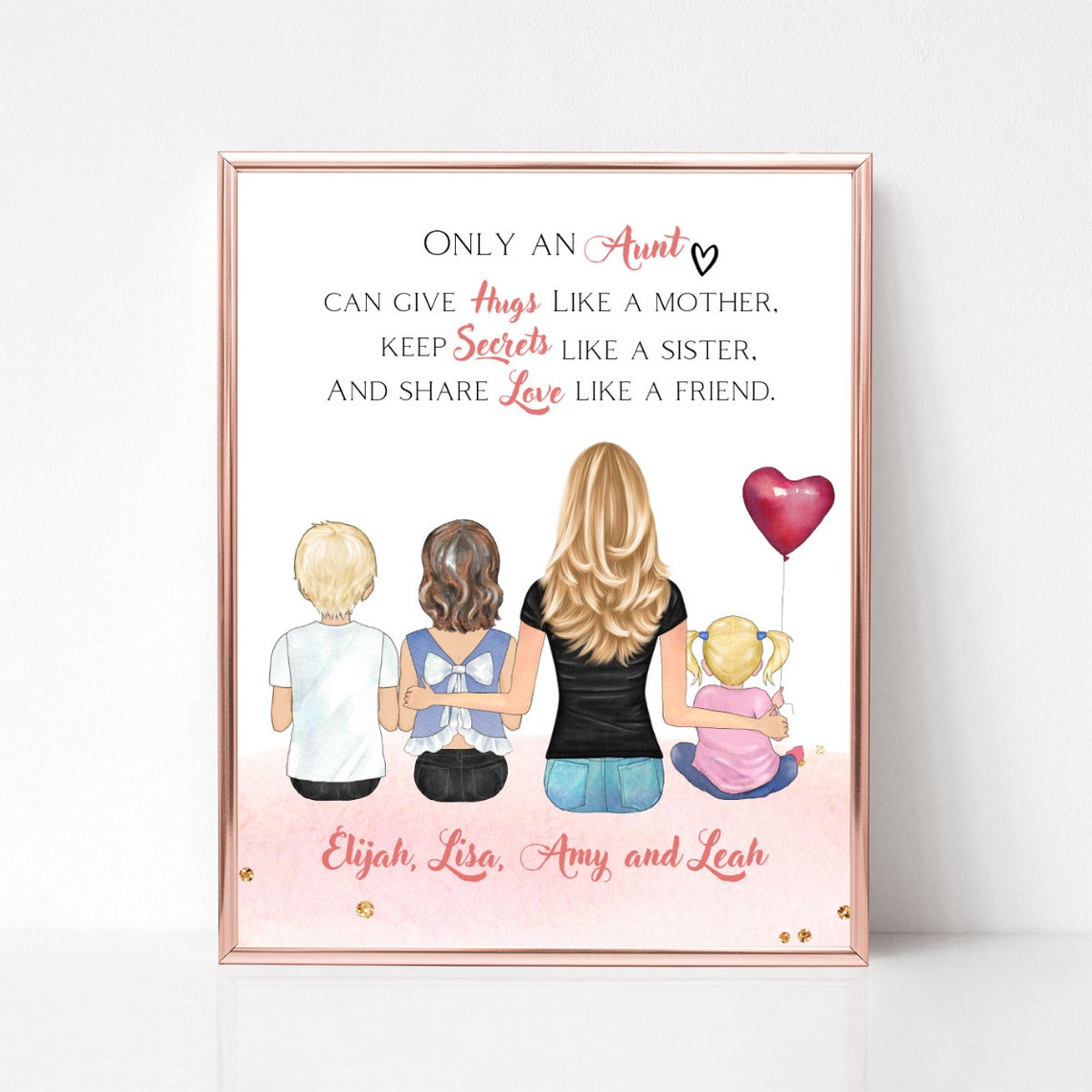 Only An Aunt Custom Portrait Gift For Auntie From Niece Nephew Poster