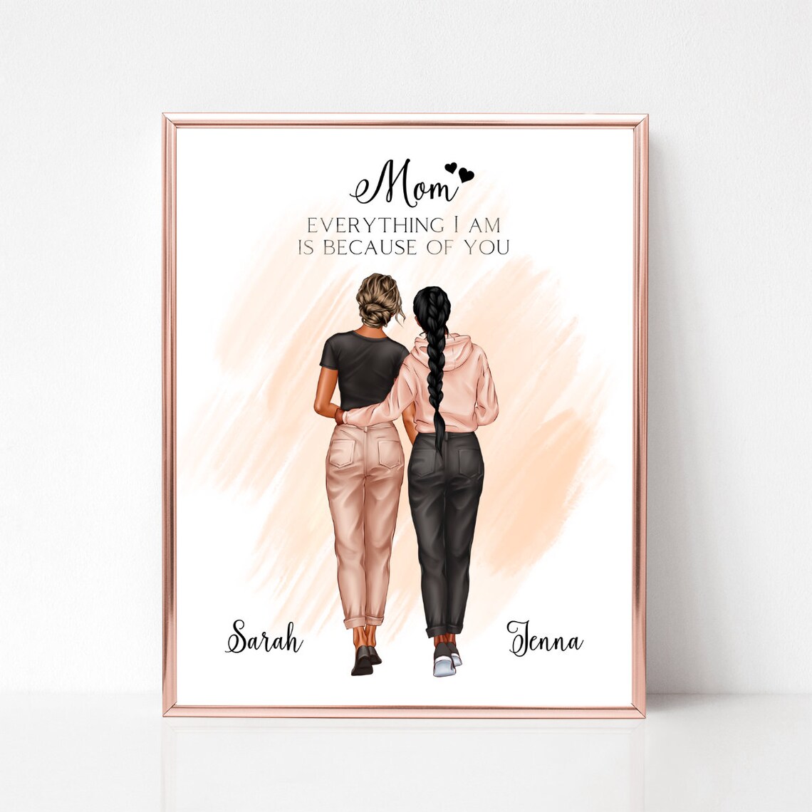 Mother and Daughter Everything I Am Quote Custom Portrait Poster - Image 3