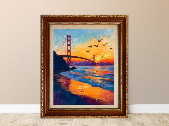 Beach House Decor Prints Bold Maximalist Wall Art Colorful Living Room Above Couch Dcor Unique Bridge Art