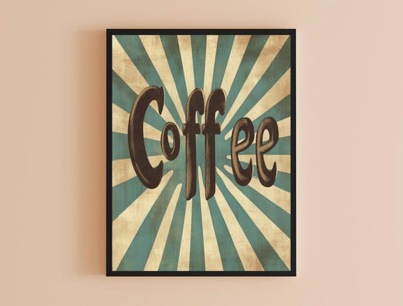 Kitchen Wall Art Print Retro Kitchen Coffee Poster Wall Decor For Dining Room
