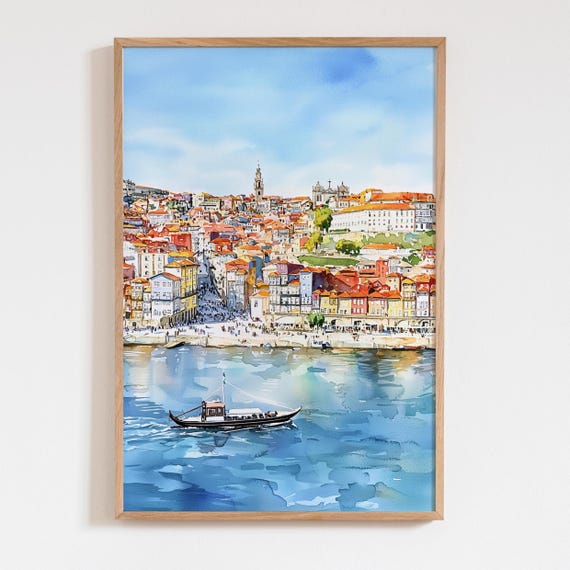 Porto Portugal Watercolor Travel Poster