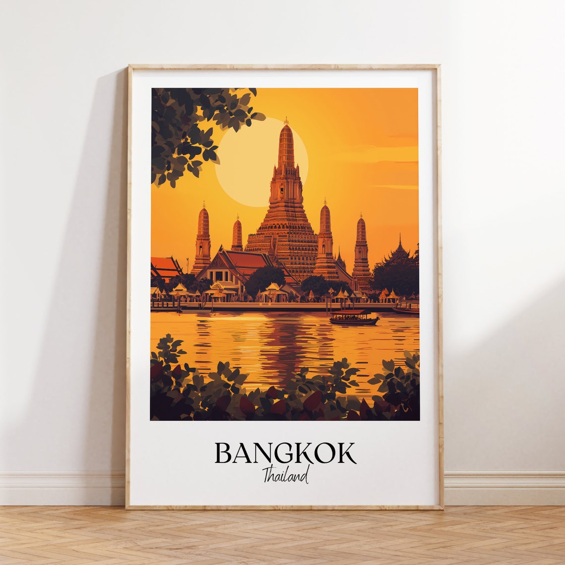 Bangkok City Print Bangkok Travel Poster Thailand Travel Gift Bangkok Thailand Poster Bangkok Gift