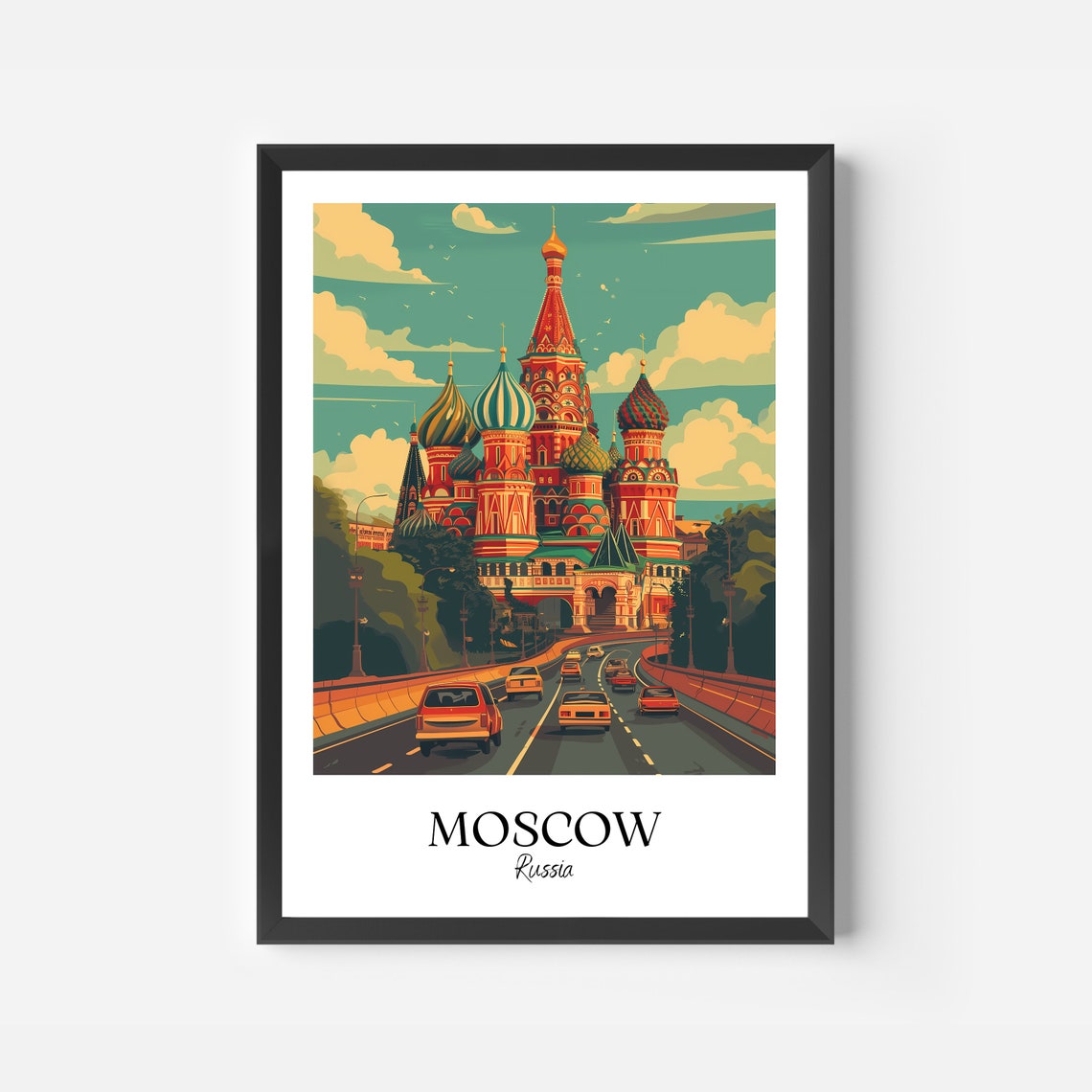 Moscow City Print Moscow Travel Poster Russia Travel Gift Moscow Russia Poster Moscow Gift Moscow Decor Russia Gift - Image 2