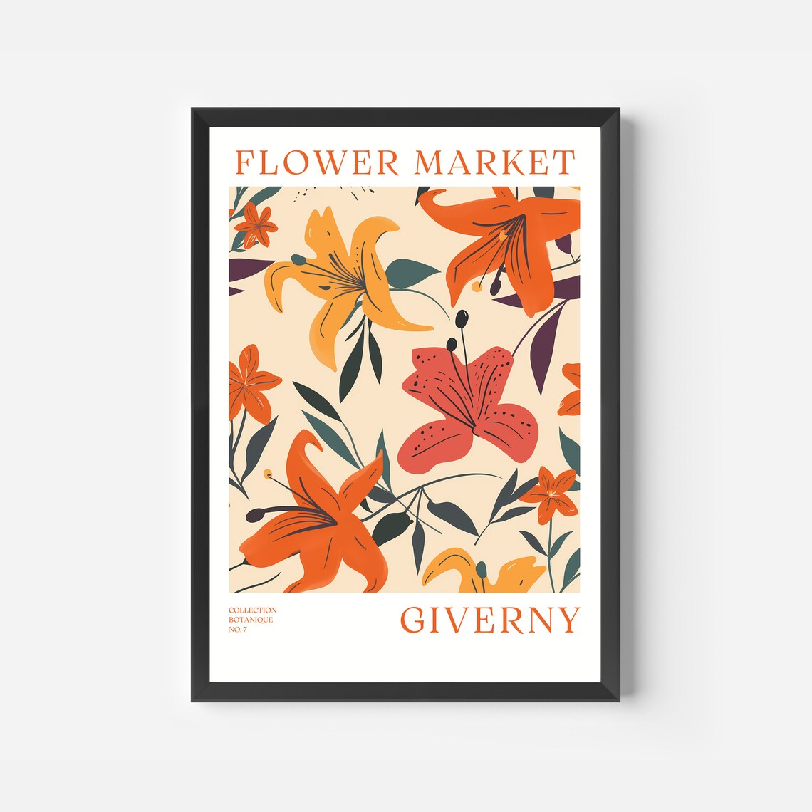 Giverny Flower Market Orange Lily Vintage Botanical Art Print - Image 2