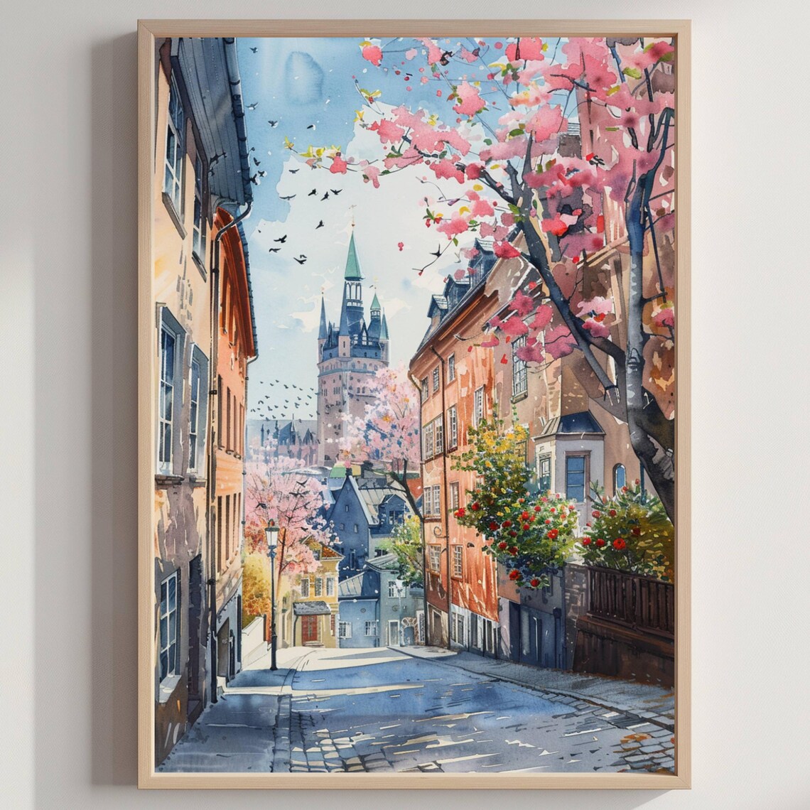 Oslo Norway Scandinavia Watercolor Travel Poster