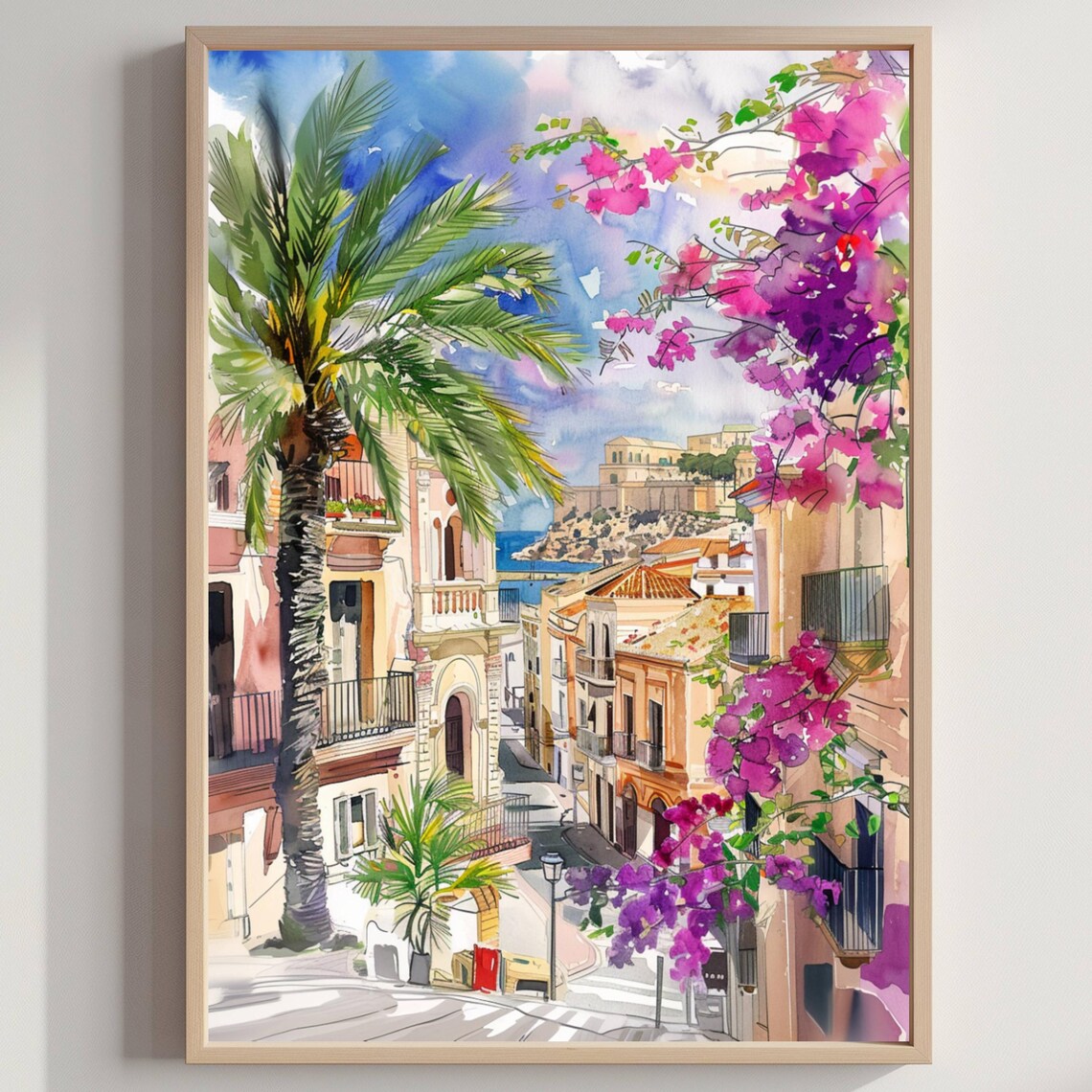 Alicante Costa Blanca Watercolor Travel Poster
