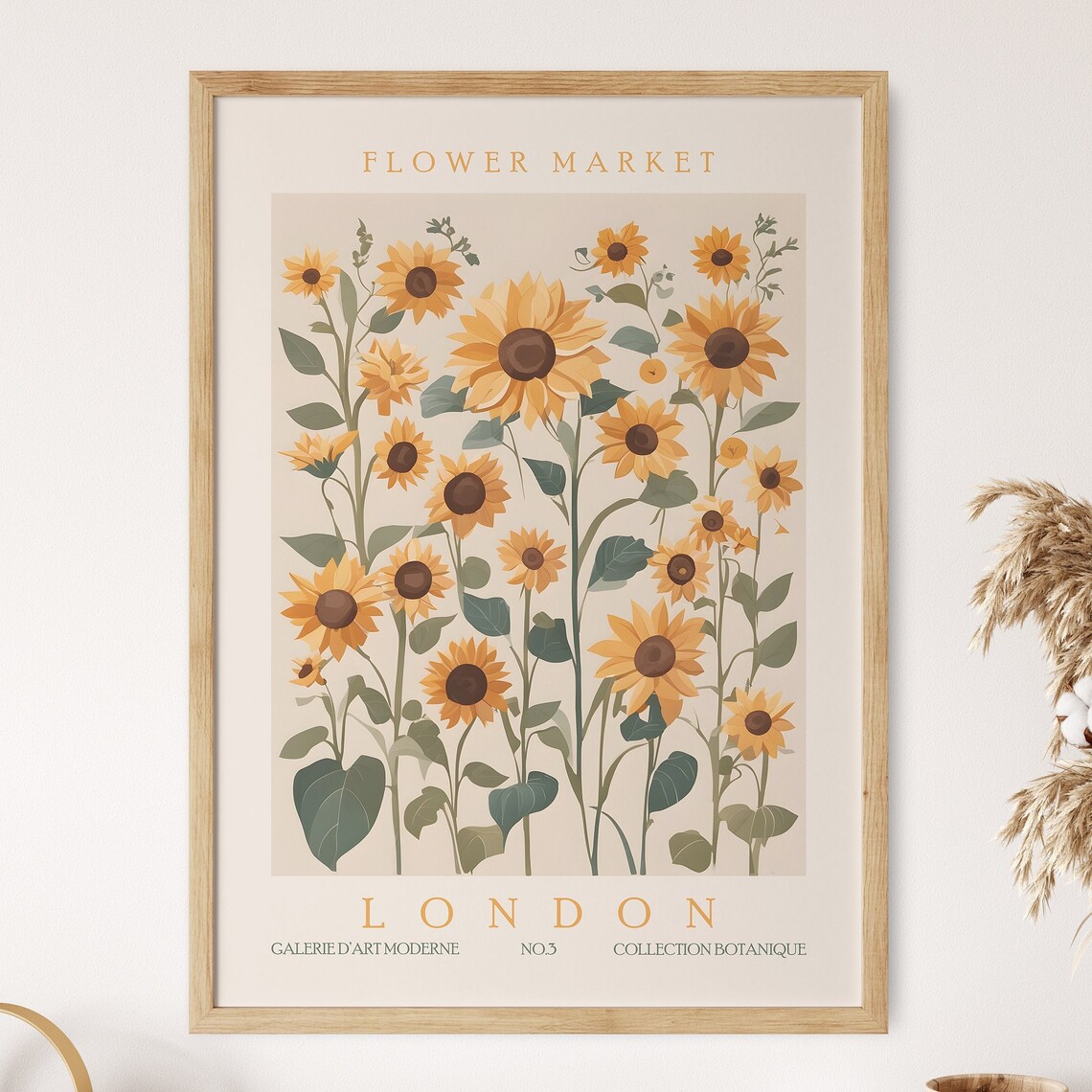 Flower Market Print London Retro Floral Poster