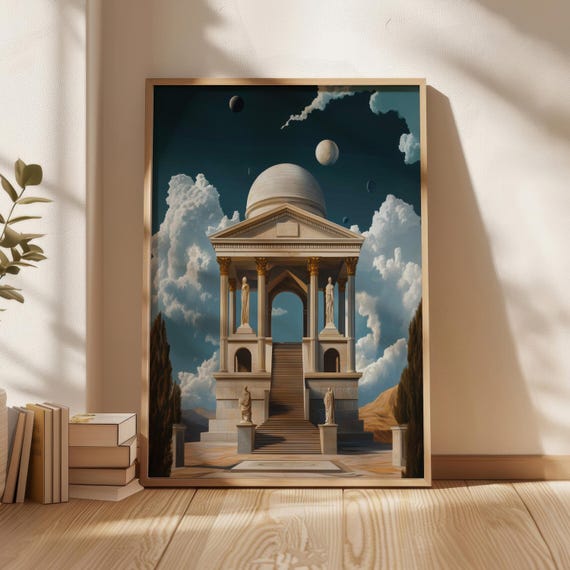 Halicarnassus Mausoleum In Style Of Salvador Dali Poster Postersalvador Wall Artsalvador Print