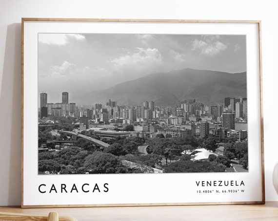 Caracas Travel Print Caracas Travel Poster Venezuela Travel Print Venezuela Print Black And White Travel Poster Travel Art Travel Gift