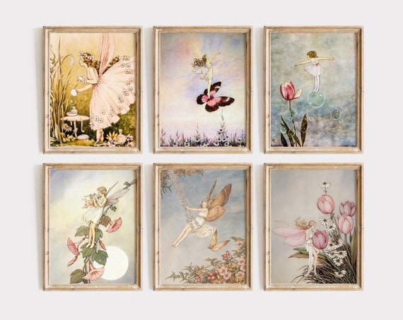 Cute Vintage Fairy Collection By Ida Rentoul Outhwaite Perfect Nursery Wall Art