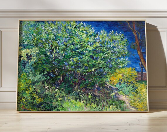 Van Gogh Lilac Bush Poster Green Nature Inspired Print Botanical Artwork Natural Wall Art Gallery Decor Housewarming Gift Famous Art
