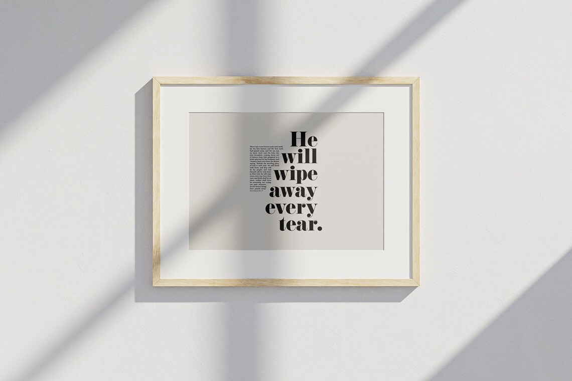 He Will Wipe Away Every Tear Scripture Art Print - Image 5