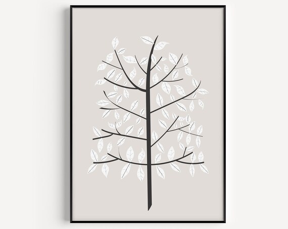 Tree Art Print, Minimalist Scandinavian Modern