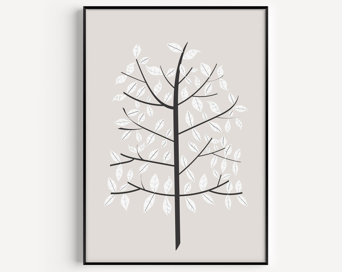 Tree Art Print, Minimalist Scandinavian Modern