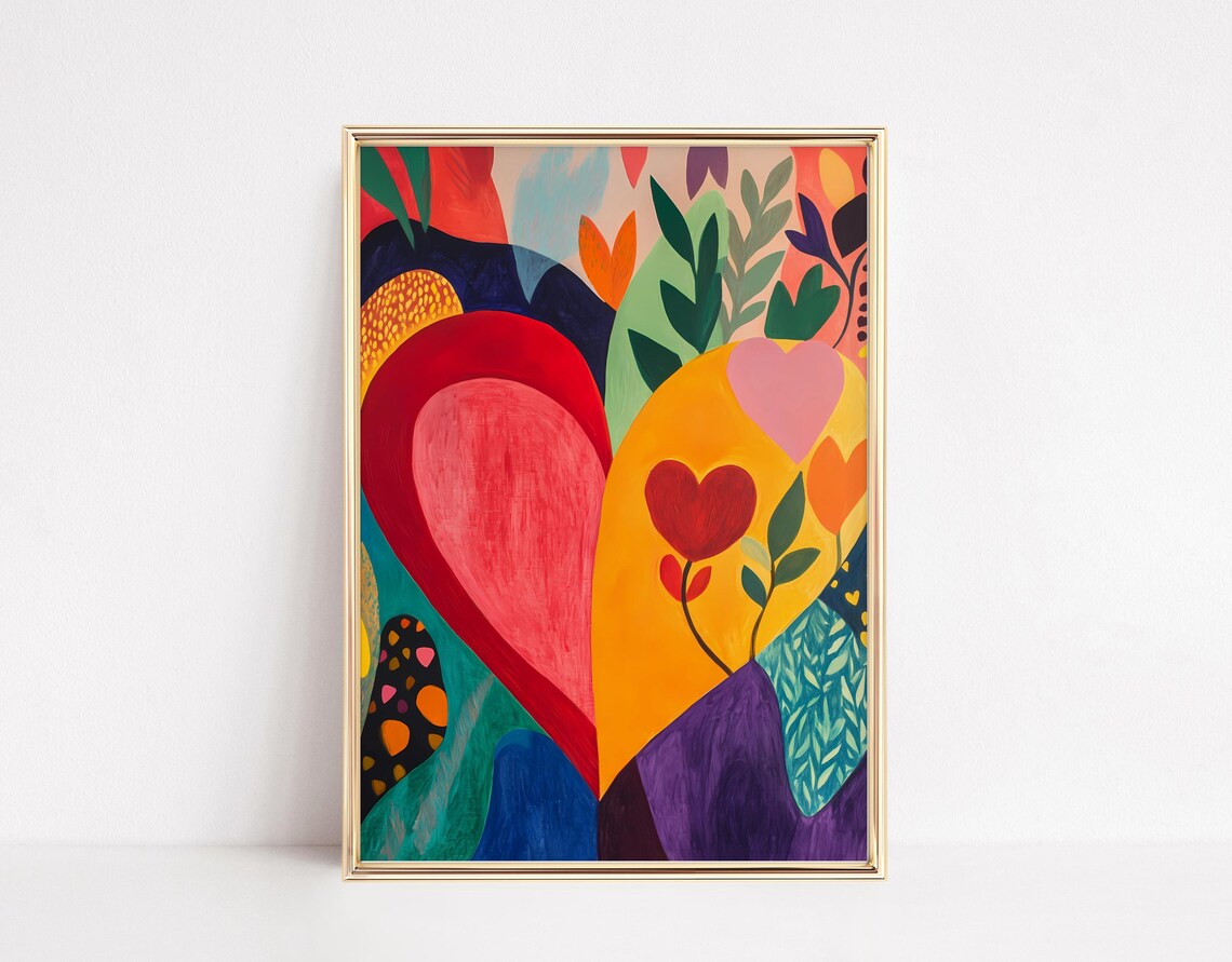 Maximalist Heart Abstract Love Art Print