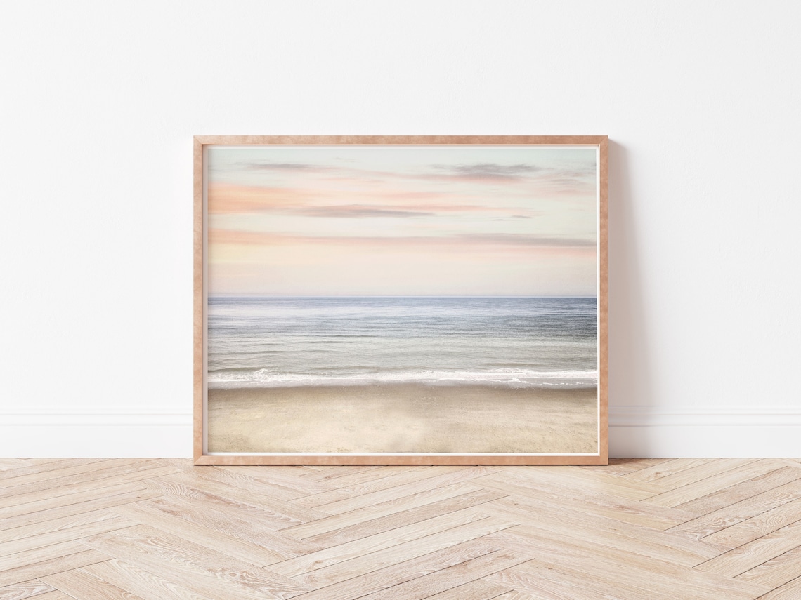 Pastel Beach Photography Sunset Ocean Art Print