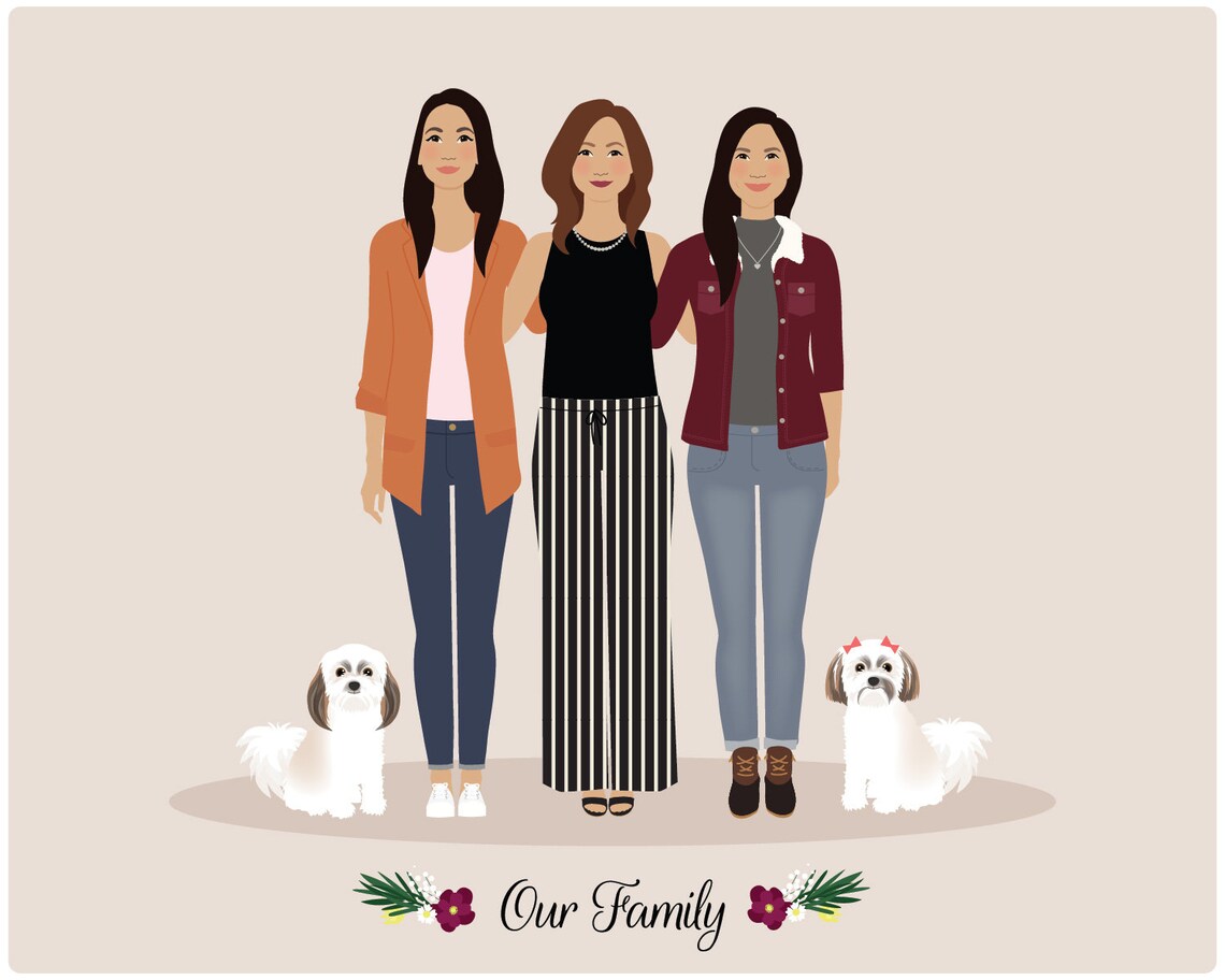Custom Family Portrait, Personalized Art Print - Image 4