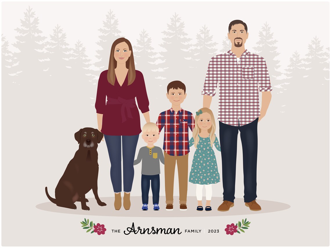 Custom Family Portrait, Personalized Illustration - Image 5